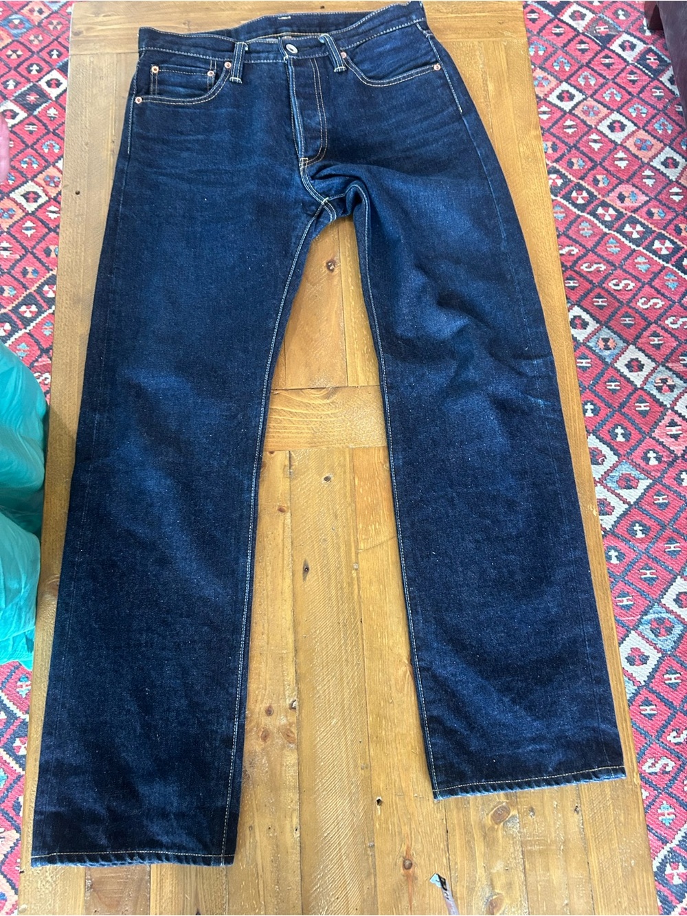 Men's Straight Jeans in Dark Blue Denim